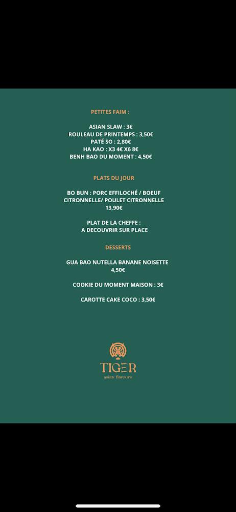 Tiger - Asian Flavors - Menu Image 2